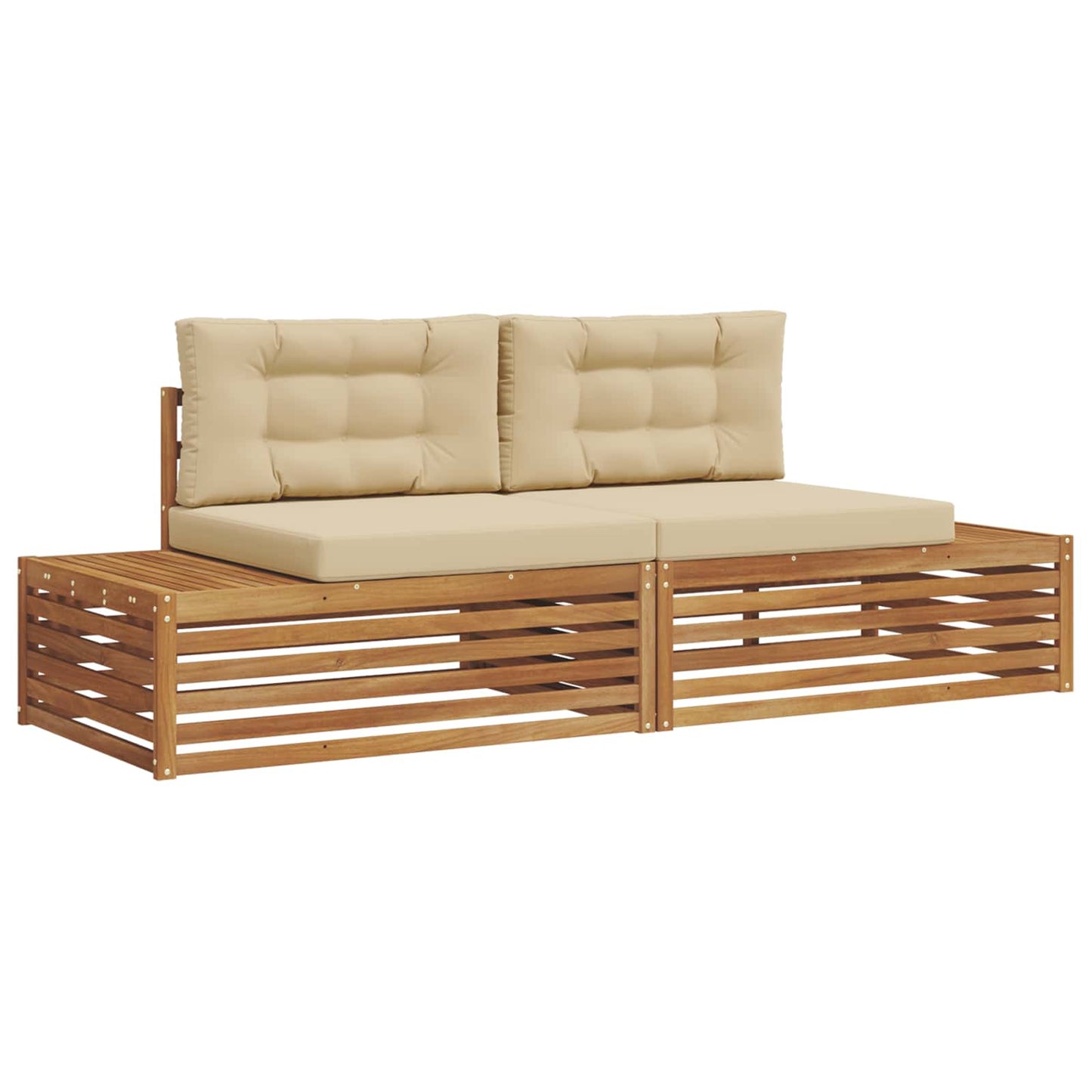 Outdoor-Sofagarnitur Natur und Beige 203,5 x 83 x 73 cm