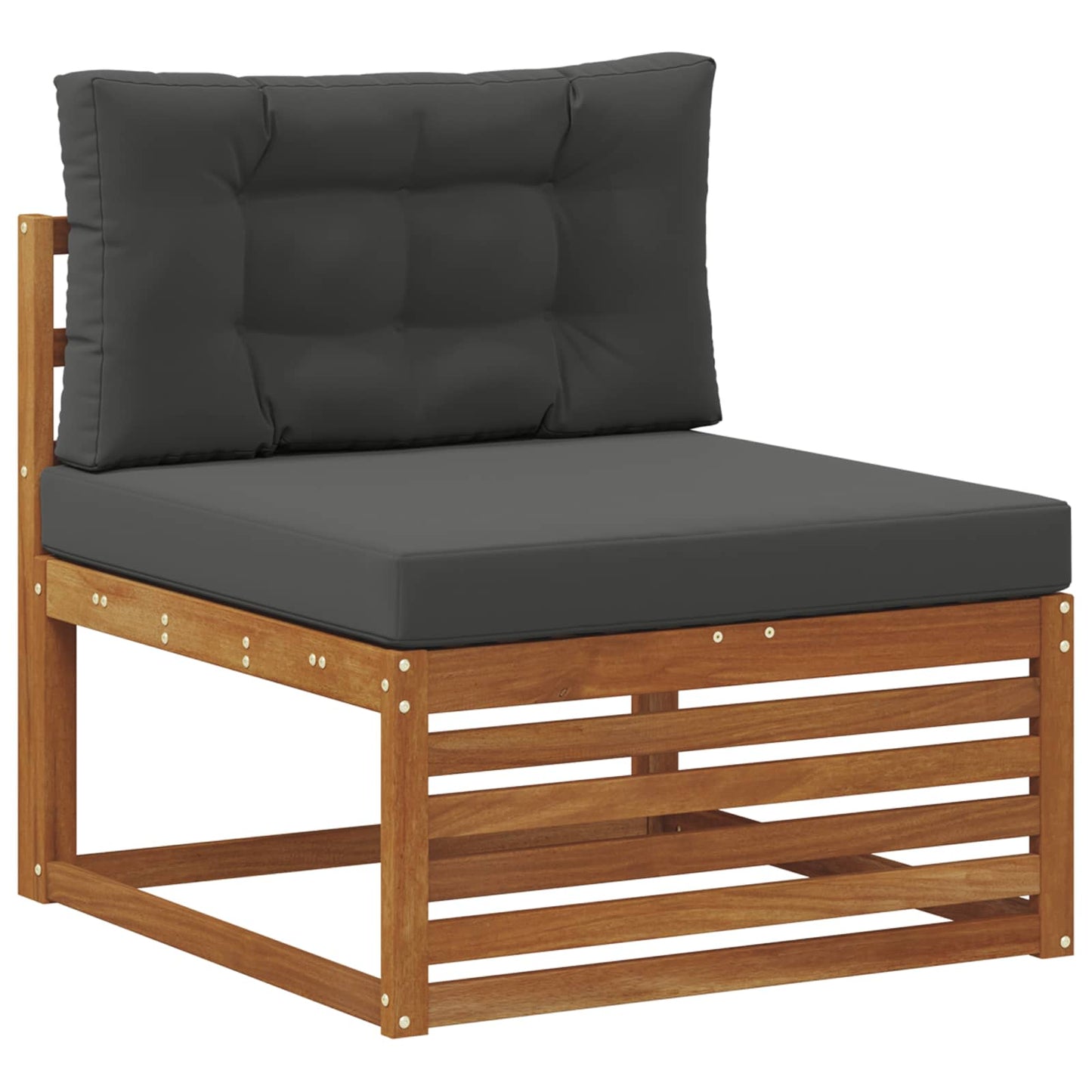 Outdoor-Sofagarnitur mit Kissen 4 Stück Natur und Anthrazit