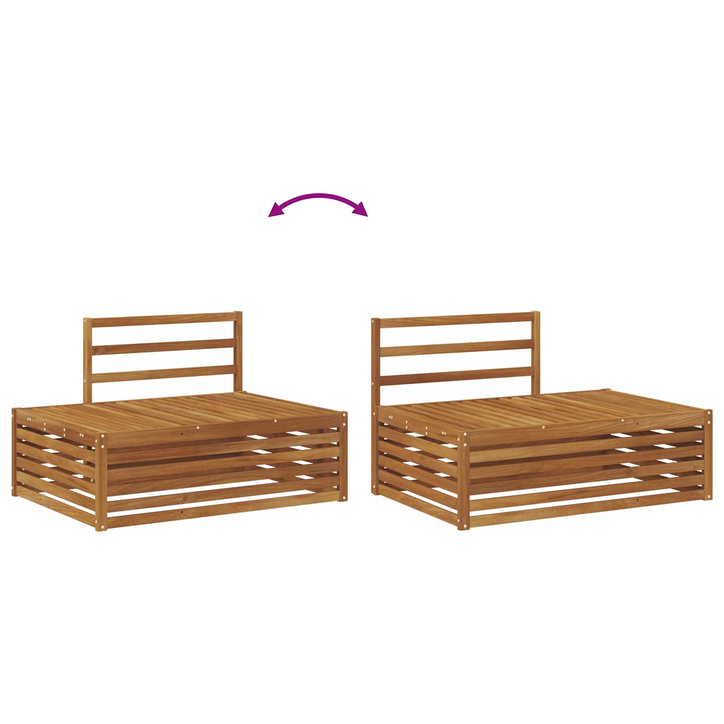 Outdoor-Sofagarnitur 5 Stück Natur Massivholz Akazie