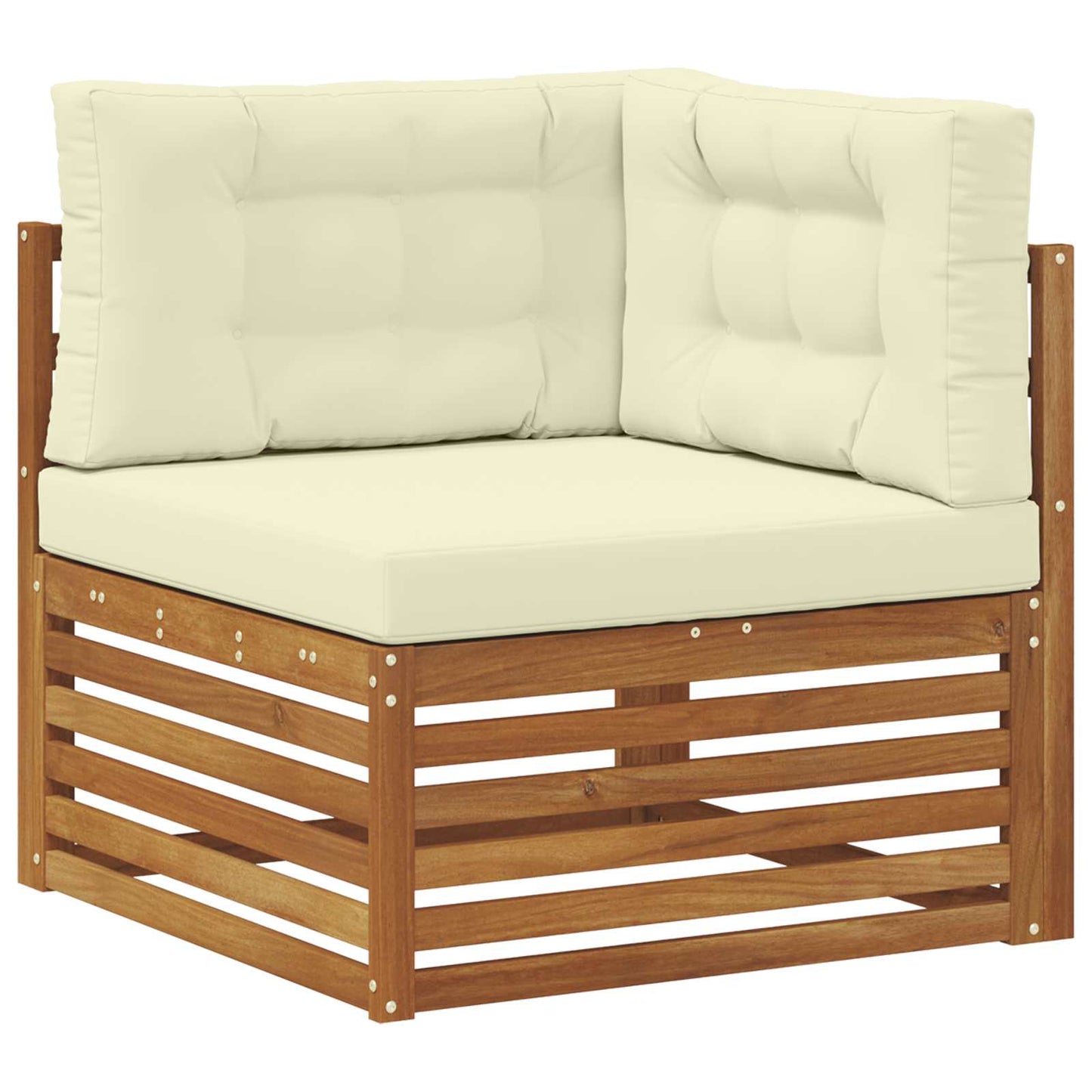 Outdoor-Sofagarnitur mit Kissen 5 Stück Natur und Creme