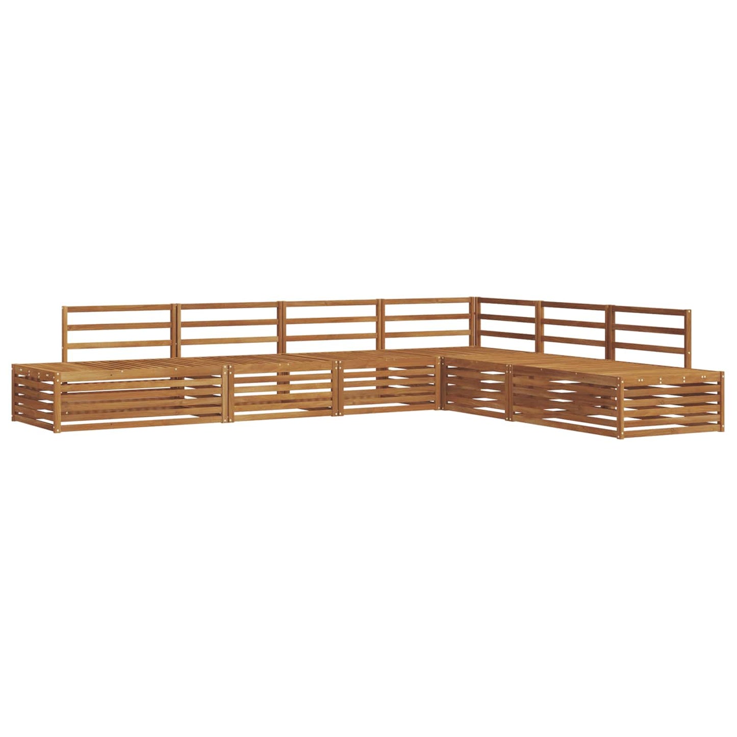 Outdoor-Sofagarnitur 6 Stück Natur Massivholz Akazie