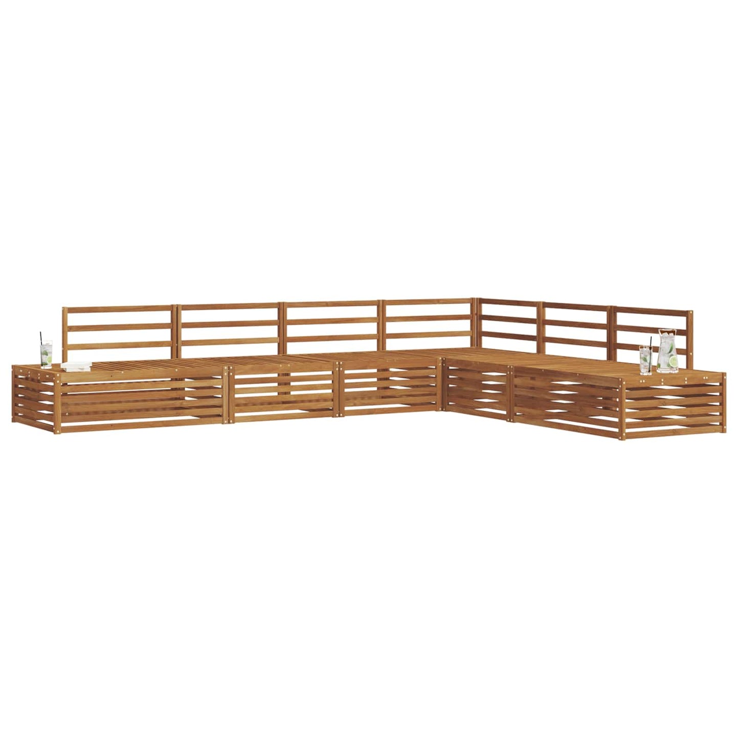 Outdoor-Sofagarnitur 6 Stück Natur Massivholz Akazie