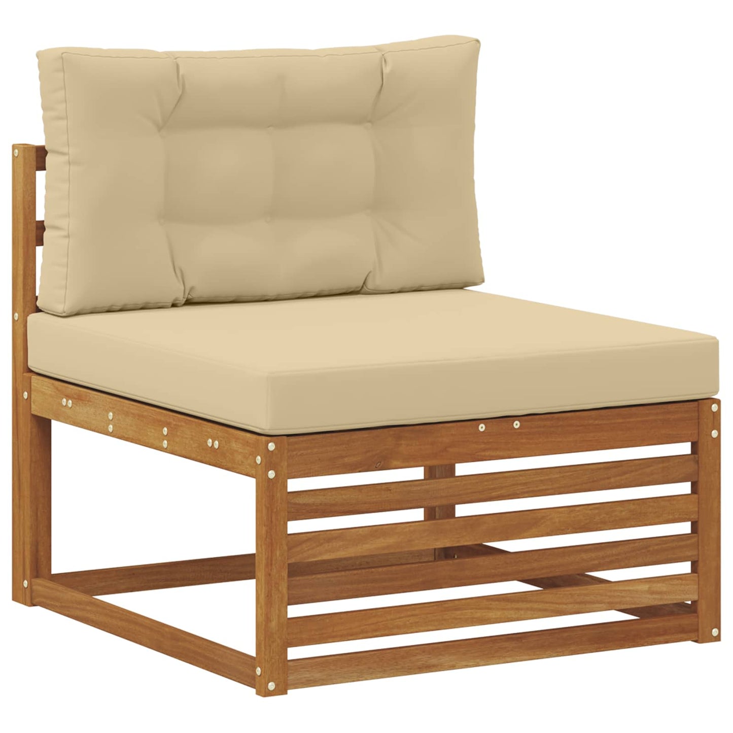 Outdoor-Sofagarnitur mit Kissen 6 Stück Natur und Beige