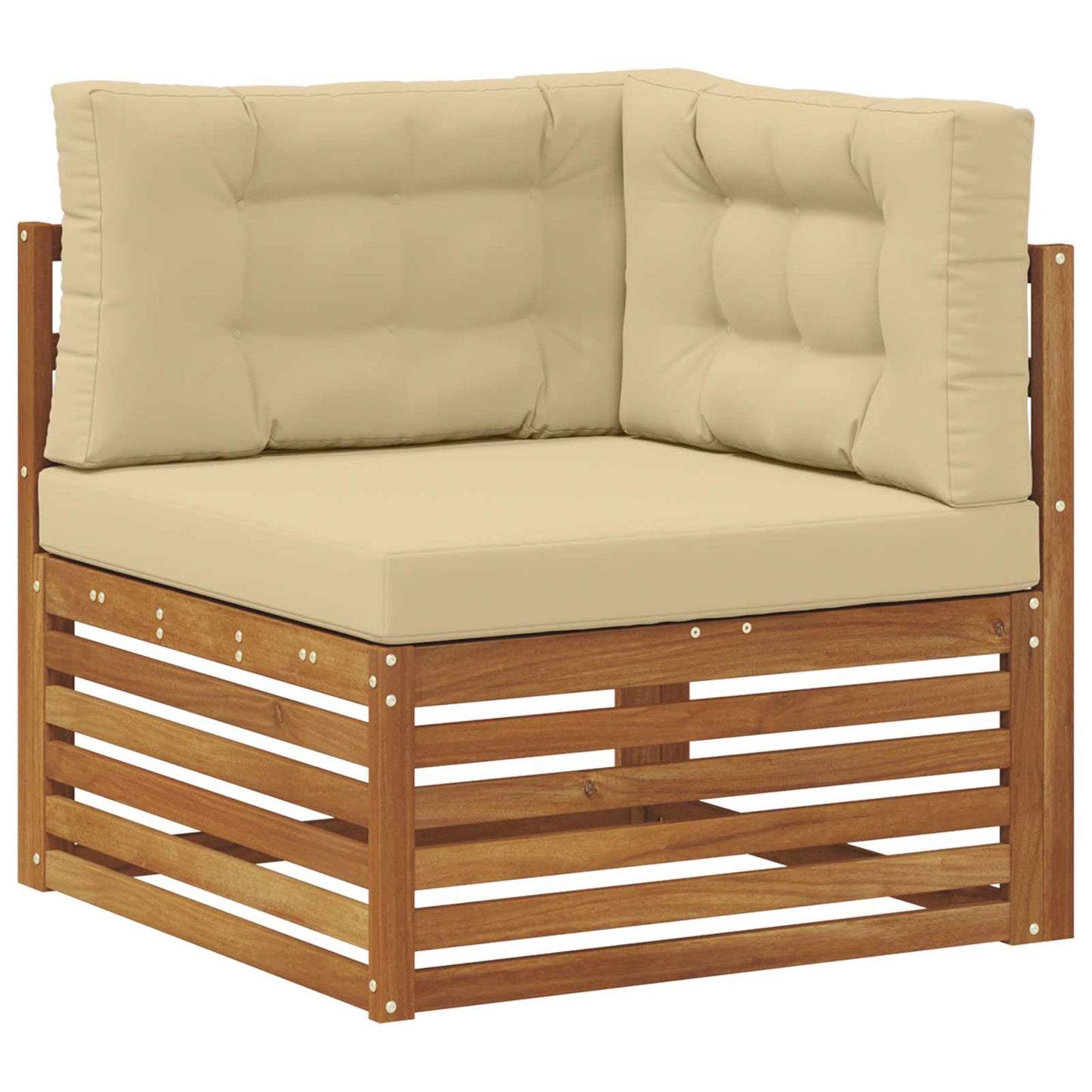 Outdoor-Sofagarnitur mit Kissen 6 Stück Natur und Beige