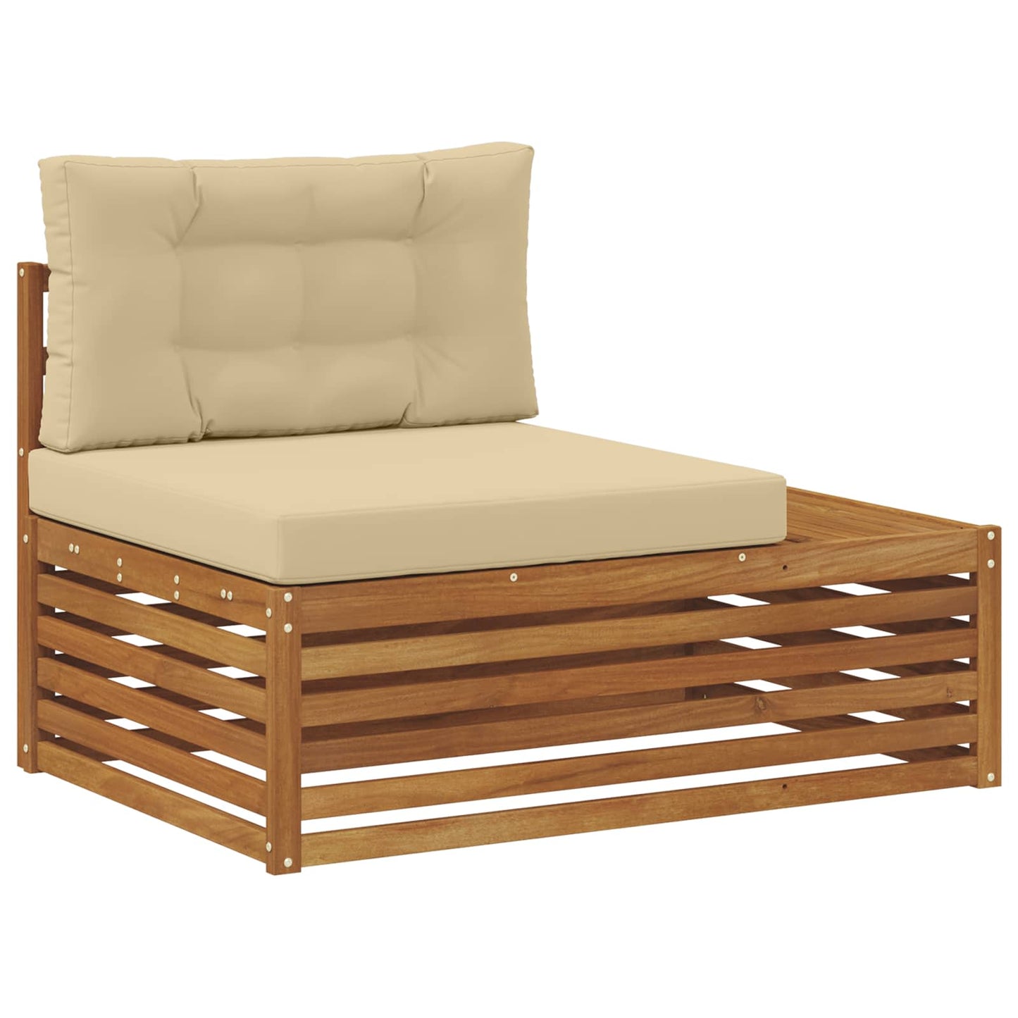 Outdoor-Sofagarnitur mit Kissen 6 Stück Natur und Beige