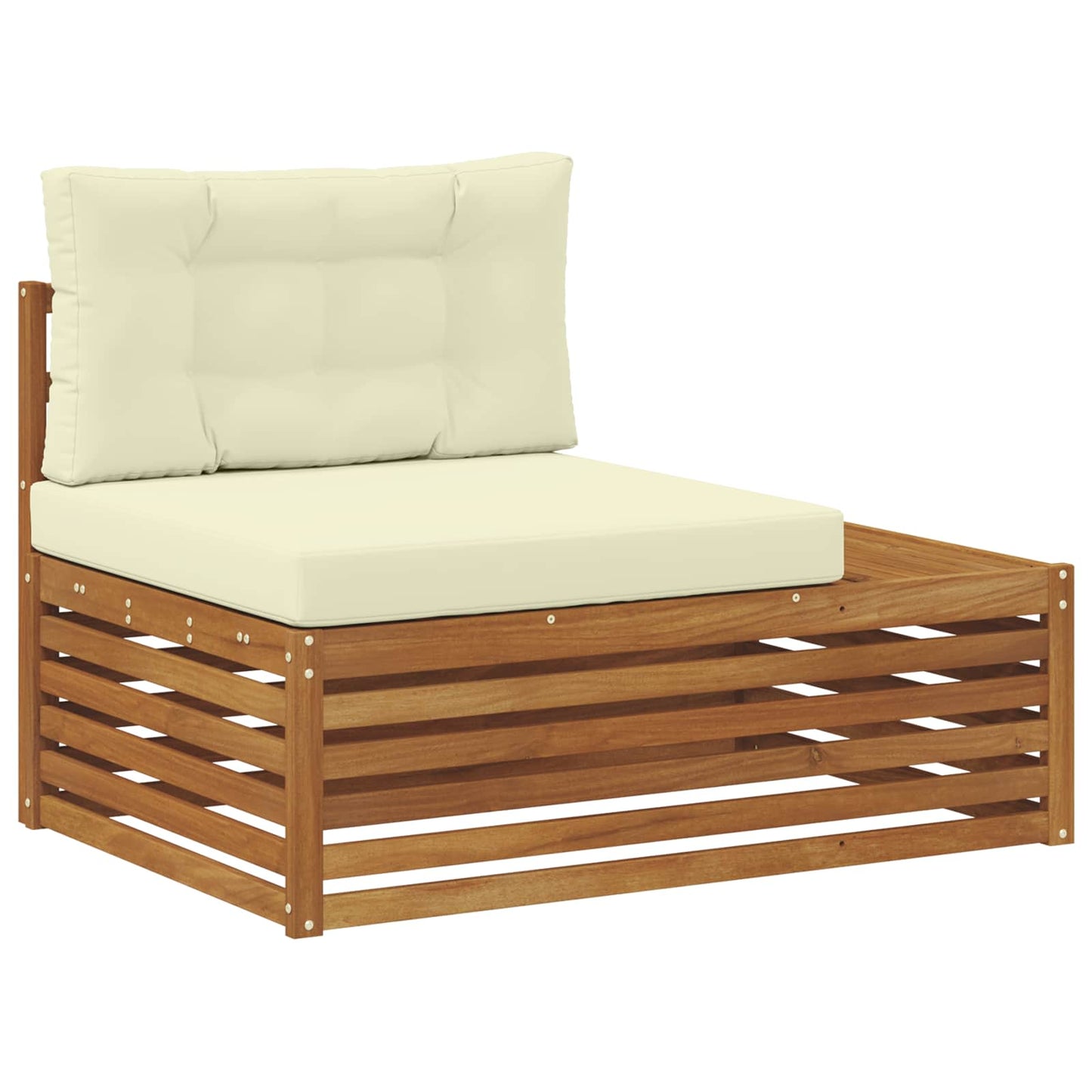 Outdoor-Sofagarnitur mit Kissen 7 Stück Natur und Creme