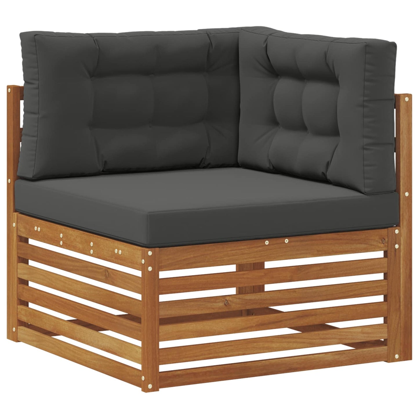 Outdoor-Sofagarnitur mit Kissen 7 Stück Natur und Anthrazit