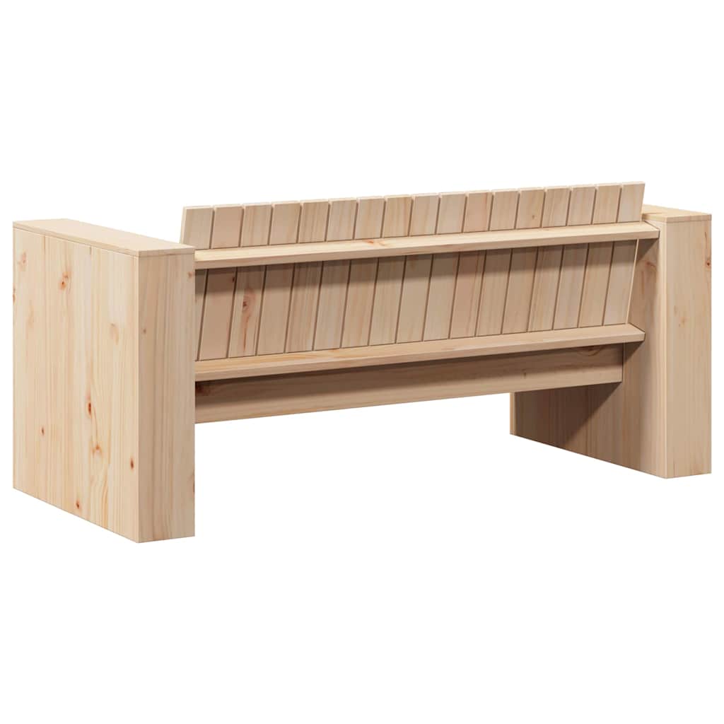 Garten-Sofa Natur 134 x 60 x 62 cm Massives Kiefernholz