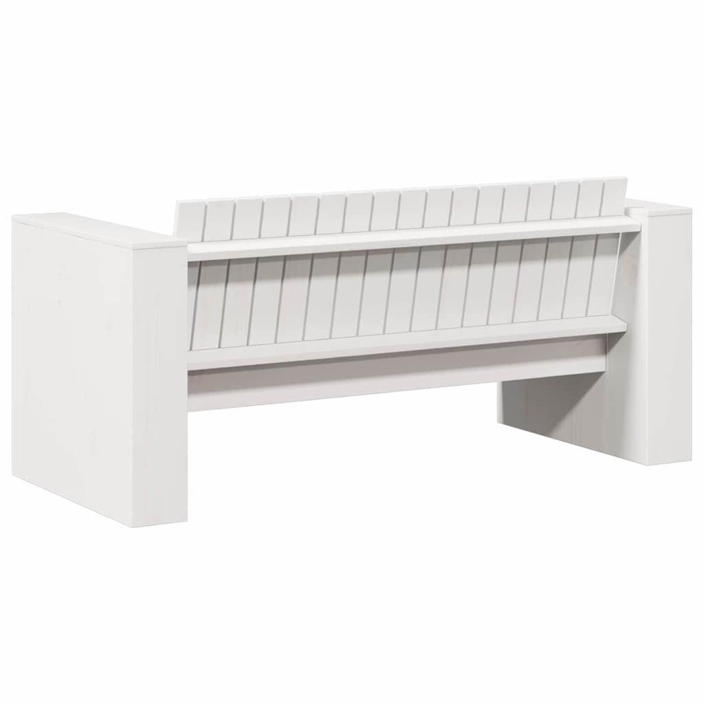 Garten-Sofa Weiß 134 x 60 x 62 cm Massives Kiefernholz