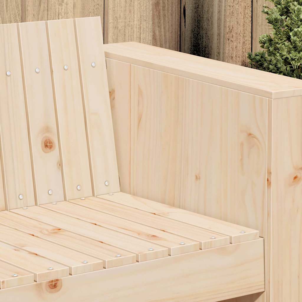 Garten-Sofa Natur 185,5 x 60 x 62 cm Massives Kiefernholz