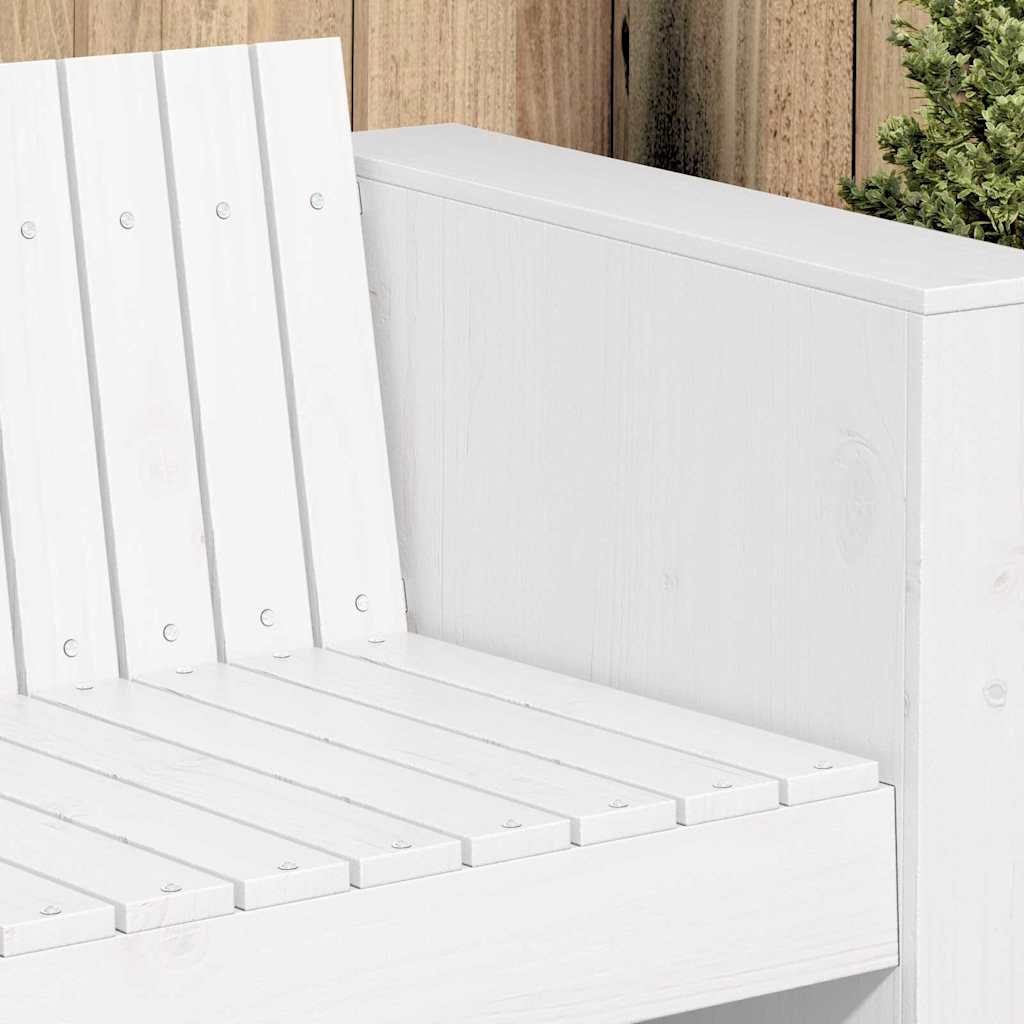 Garten-Sofa Weiß 185,5 x 60 x 62 cm Massives Kiefernholz