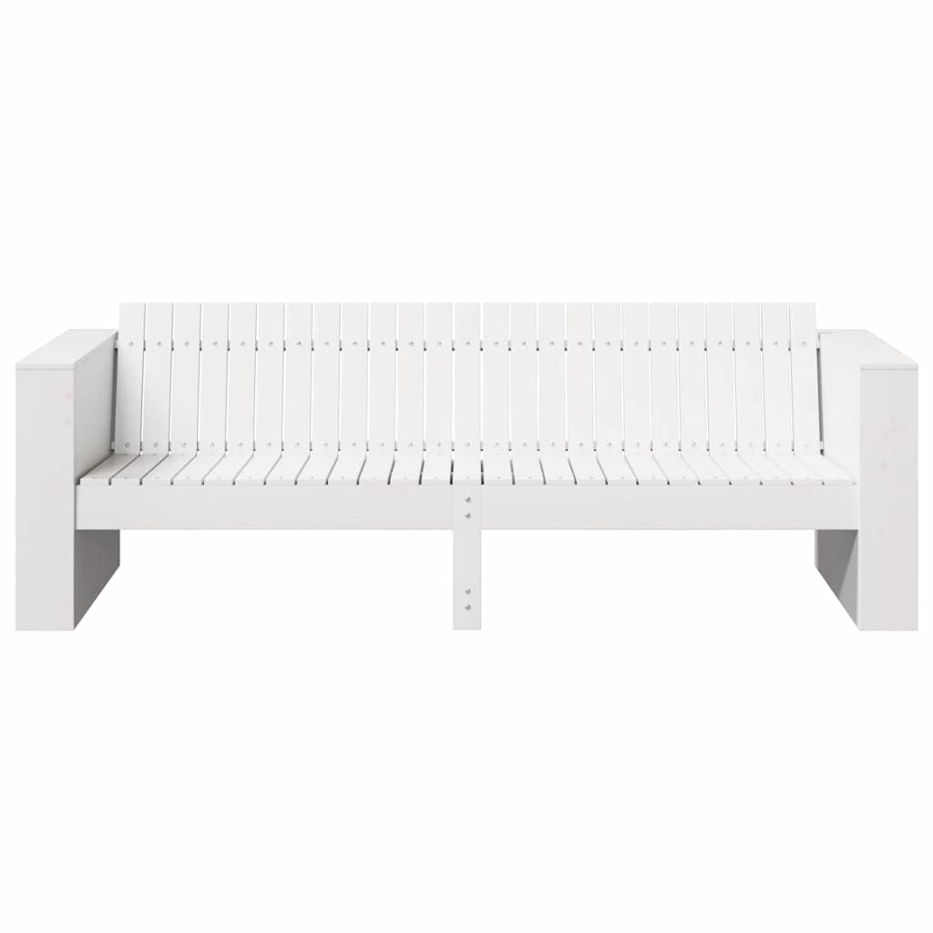 Garten-Sofa Weiß 185,5 x 60 x 62 cm Massives Kiefernholz