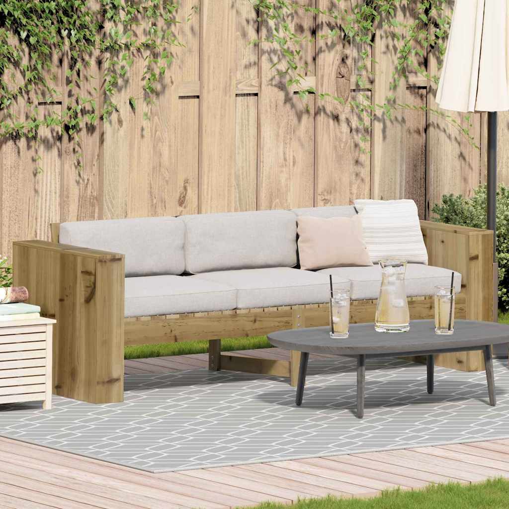 Garten-Sofa Braun 185,5 x 60 x 62 cm Massives Kiefernholz