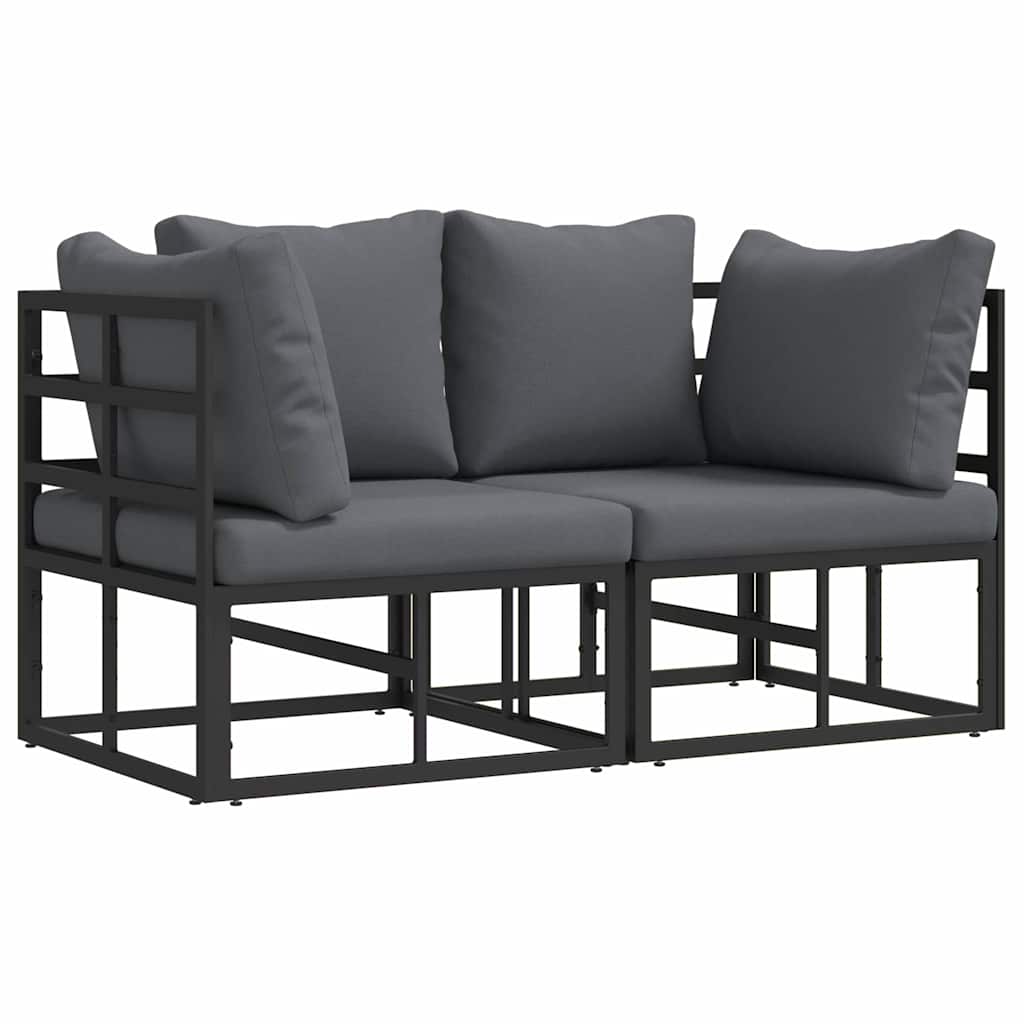 Gartenmöbel 2 Stück Schwarz und Anthrazit 71,5 x 71,5 x 71 cm