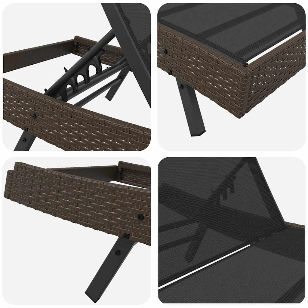 Sonnenliege 197 x 70 x 82 cm Poly-Rattan
