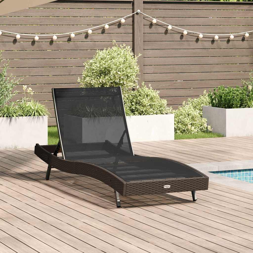Sonnenliege 197 x 70 x 82 cm Poly-Rattan
