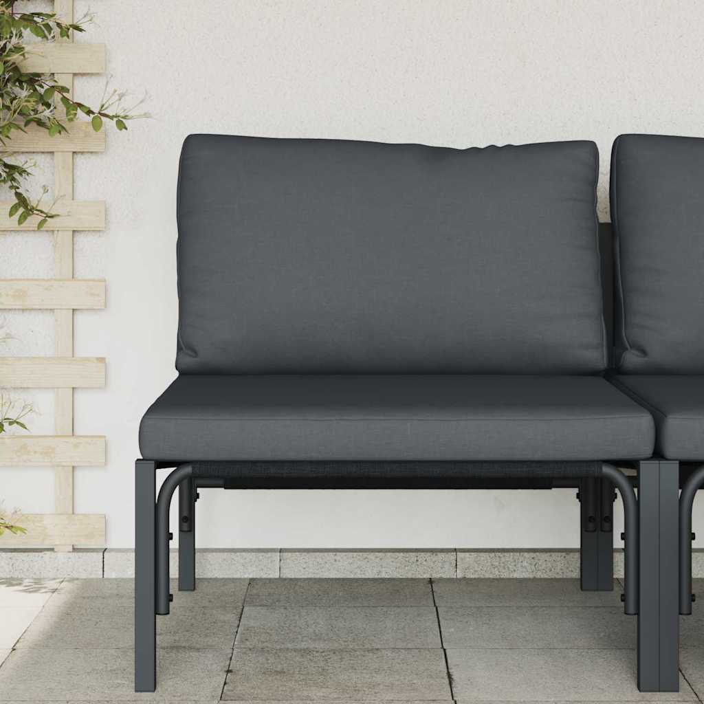 Gartenmöbel mit Kissen Anthrazit 80 x 80 x 71 cm Stahl