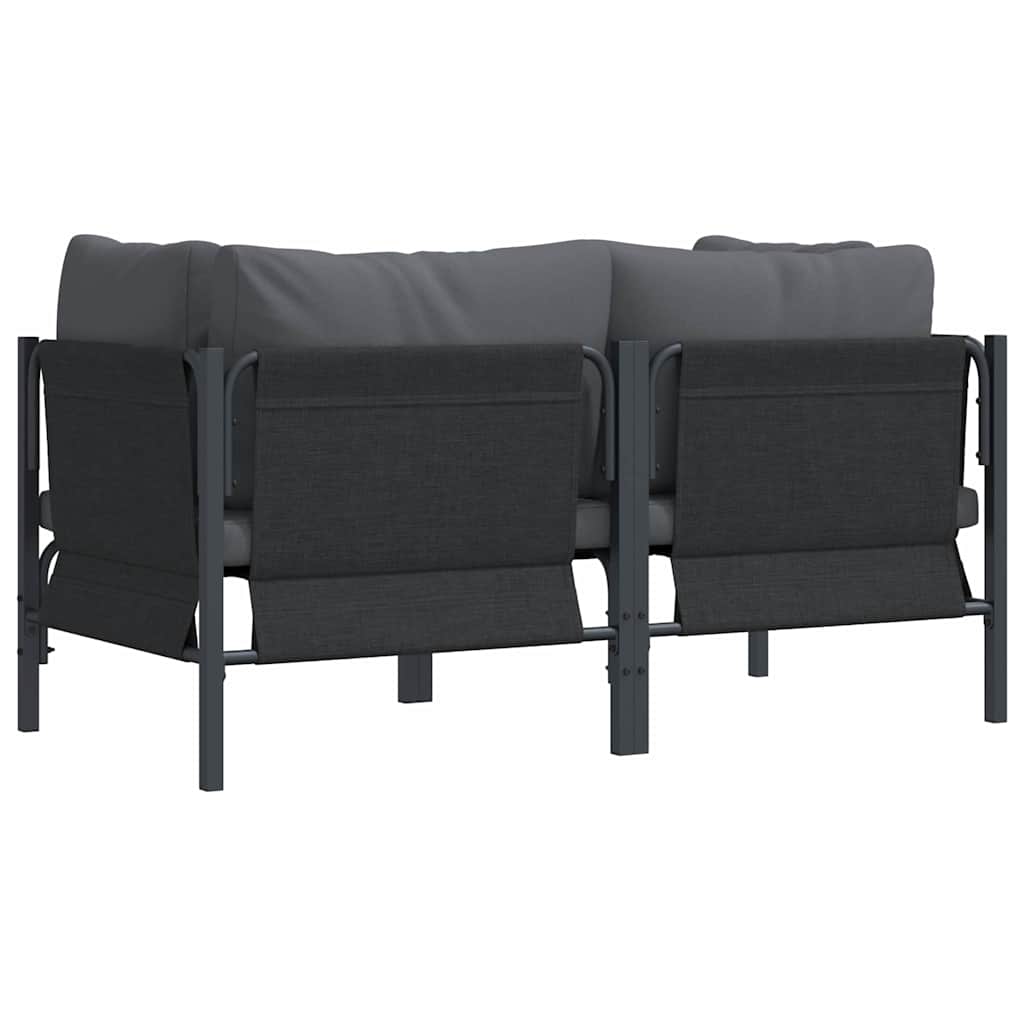 Gartenmöbel mit Kissen 2 Stück Anthrazit 80 x 80 x 71 cm Stahl