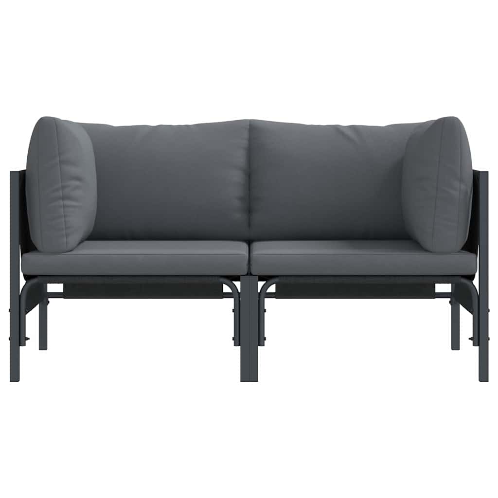 Gartenmöbel mit Kissen 2 Stück Anthrazit 80 x 80 x 71 cm Stahl