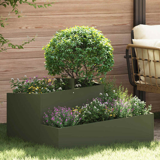Garten-Pflanzgefäß Olive Grün 80 x 80 x 50 cm