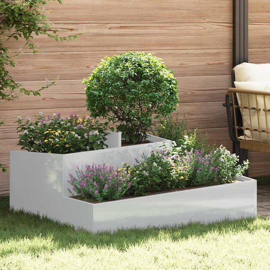 Garten-Pflanzgefäß Silber 100 x 100 x 50 cm Verzinkter Stahl