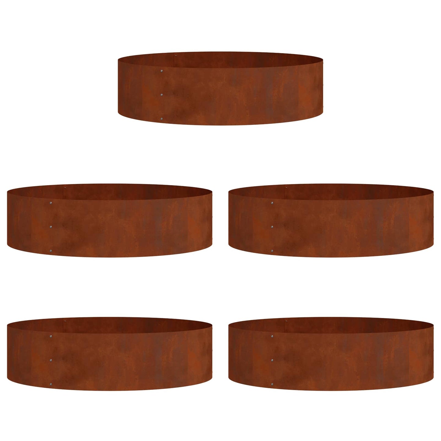 Pflanzenring 5 pcs Braun 80 x 80 x 20 cm Wetterfeststahl