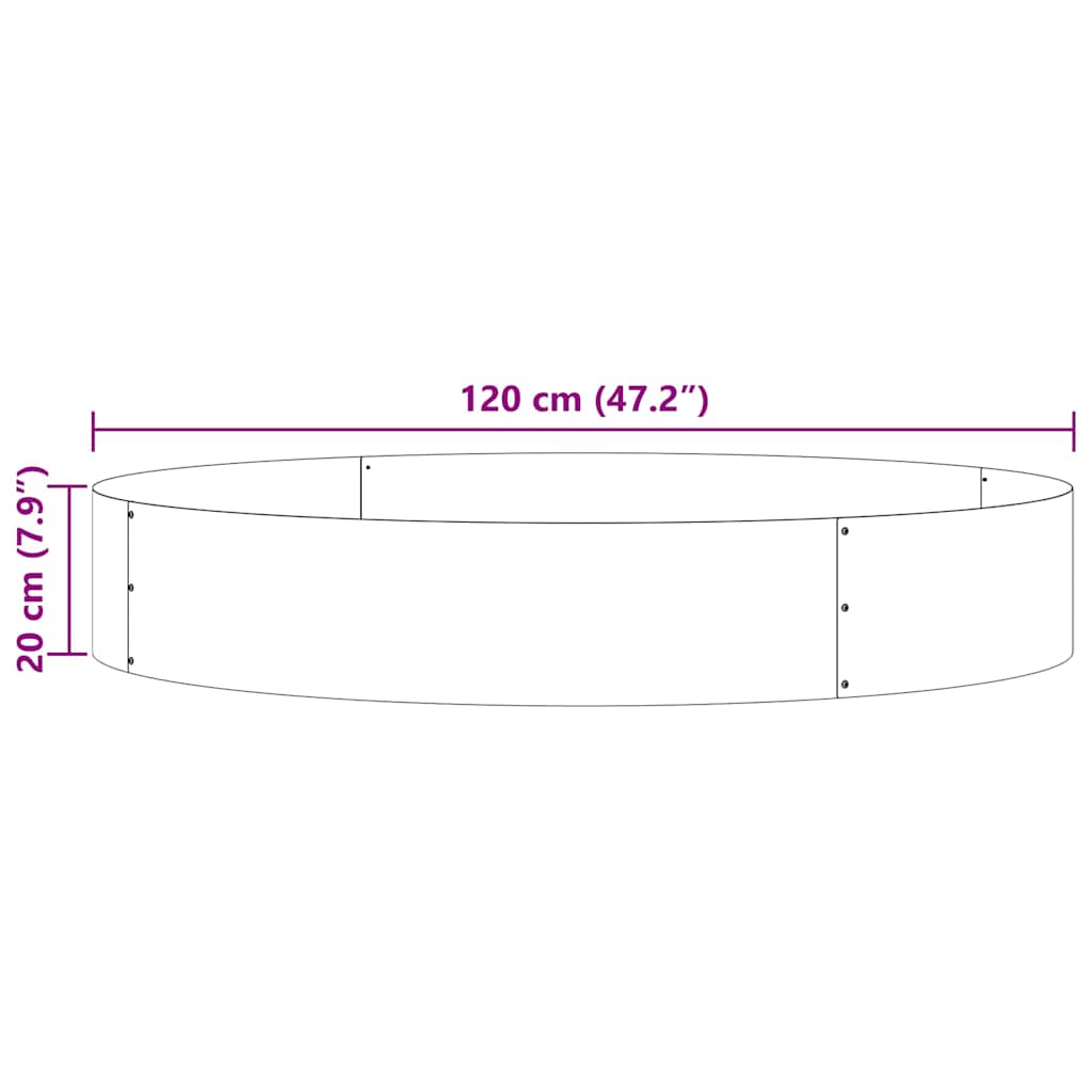 Pflanzenring 5 pcs Weiß 120 x 120 x 20 cm Kaltgewalzter Stahl