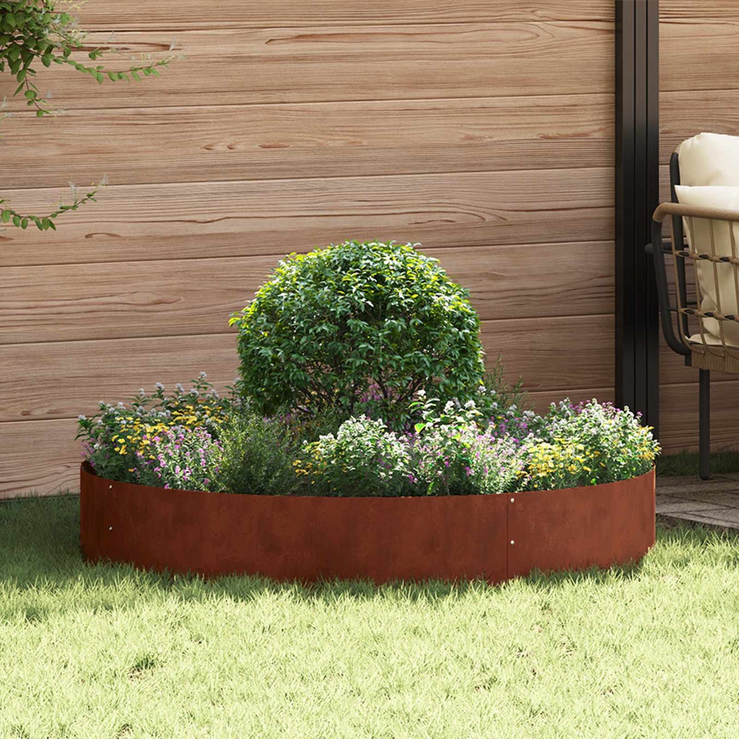 Pflanzenring 5 pcs Braun 120 x 120 x 20 cm Wetterfeststahl