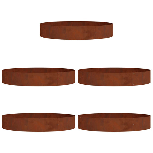 Pflanzenring 5 pcs Braun 120 x 120 x 20 cm Wetterfeststahl