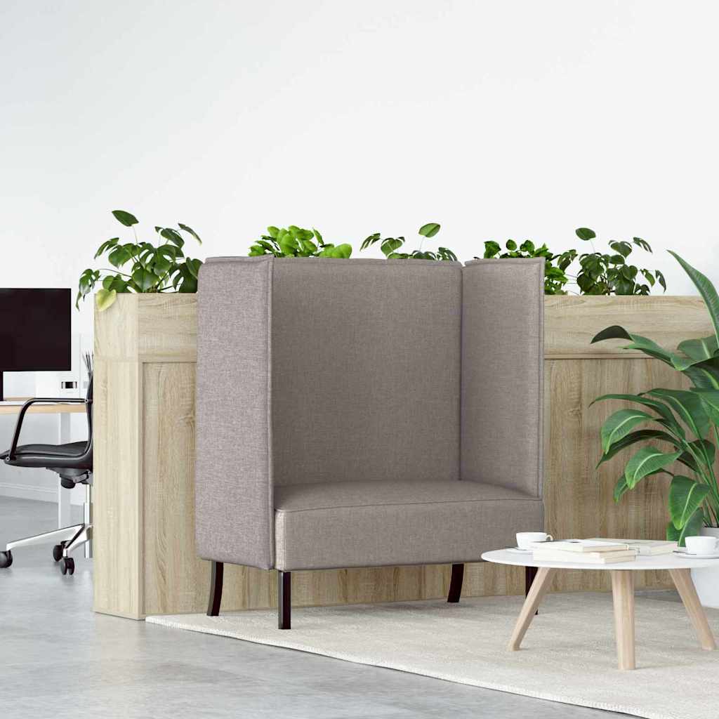 Hoher Rücken Sofa 101cm Taupe Stoff