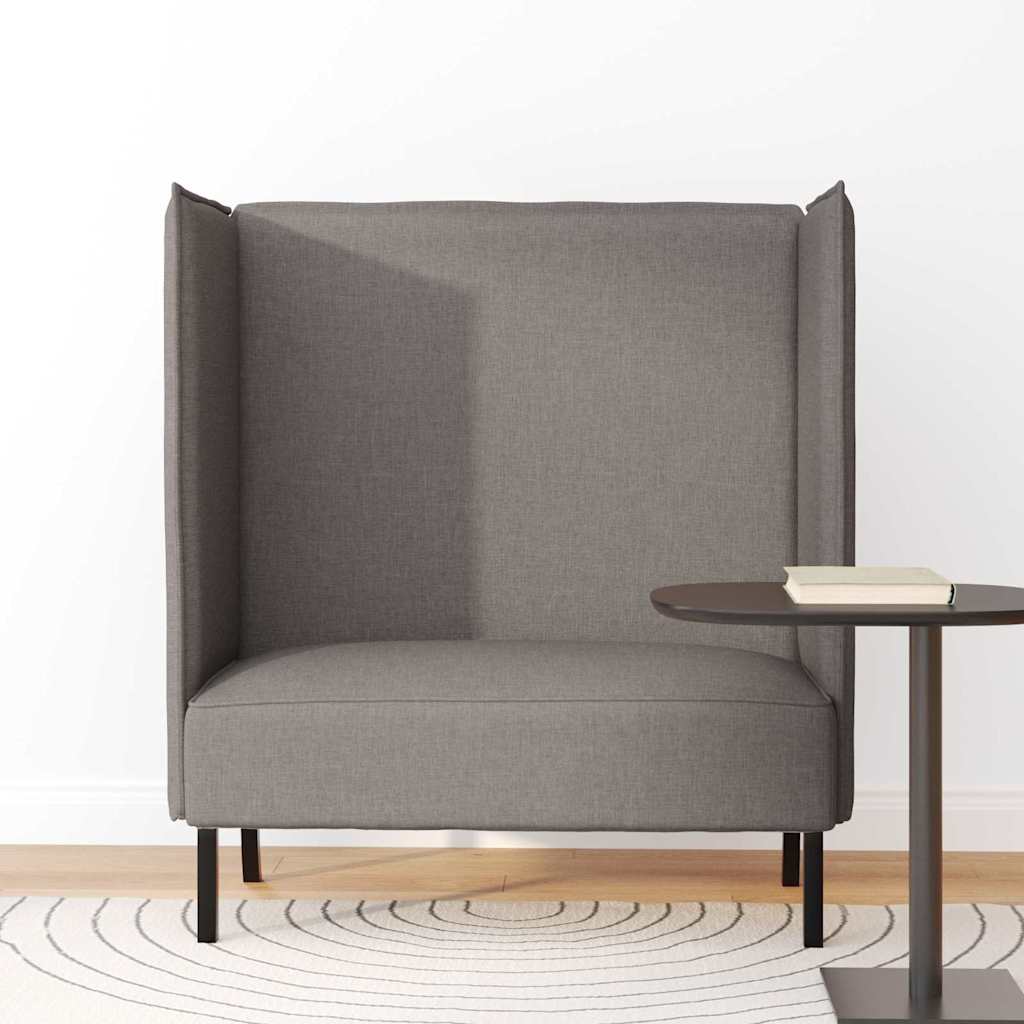 Hoher Rücken Sofa 101cm Taupe Stoff