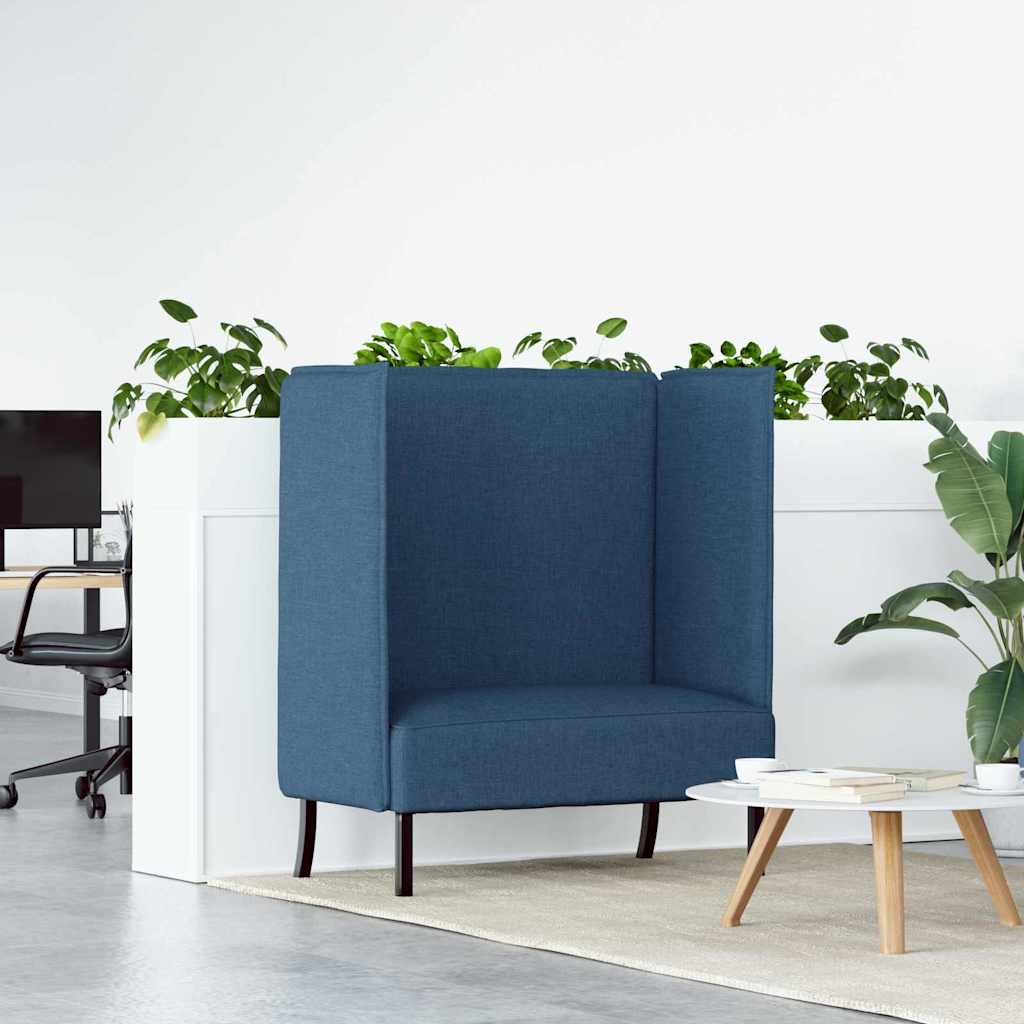 Hoher Rücken Sofa 101cm Blau Stoff