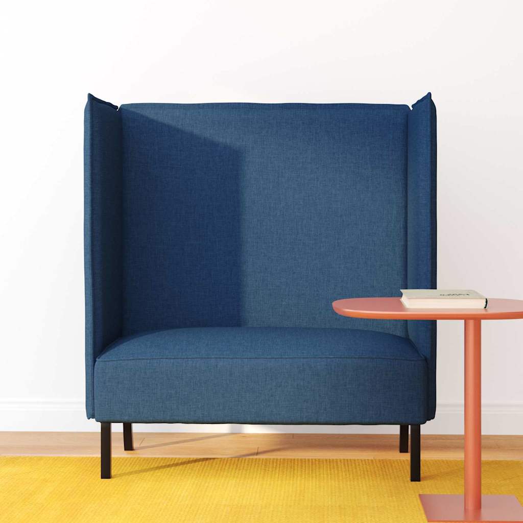 Hoher Rücken Sofa 101cm Blau Stoff