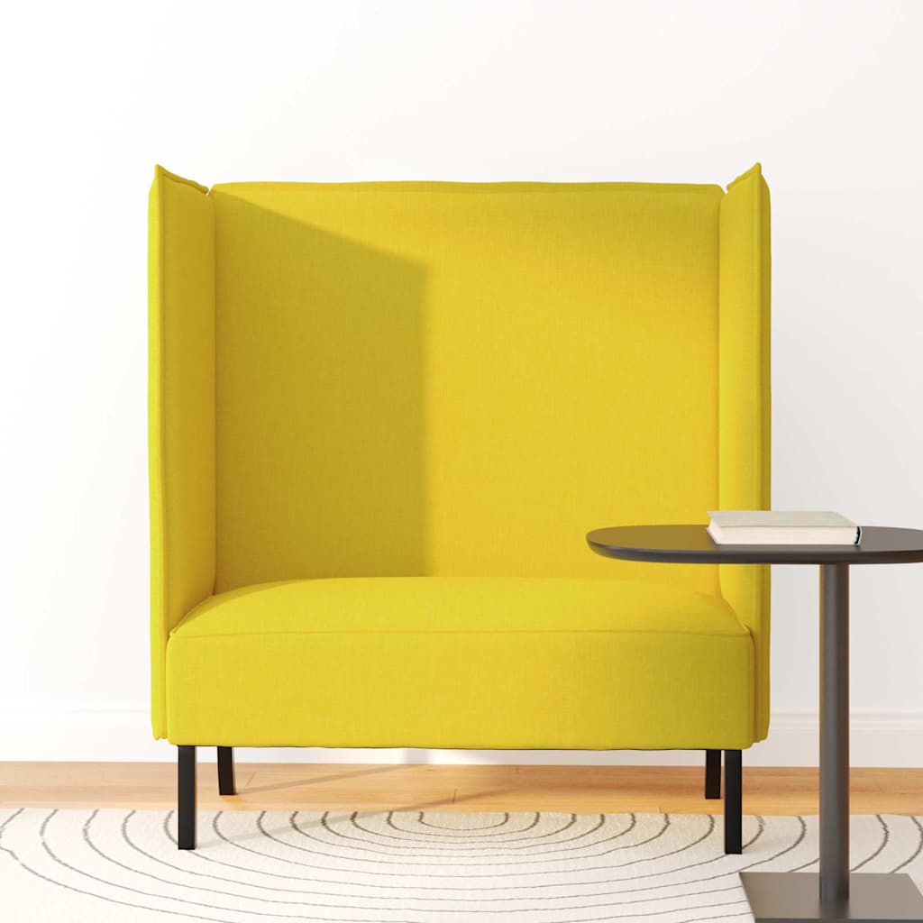 Hoher Rücken Sofa 101cm Hellgelb Stoff