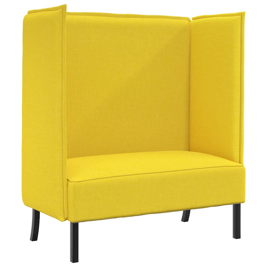Hoher Rücken Sofa 101cm Hellgelb Stoff