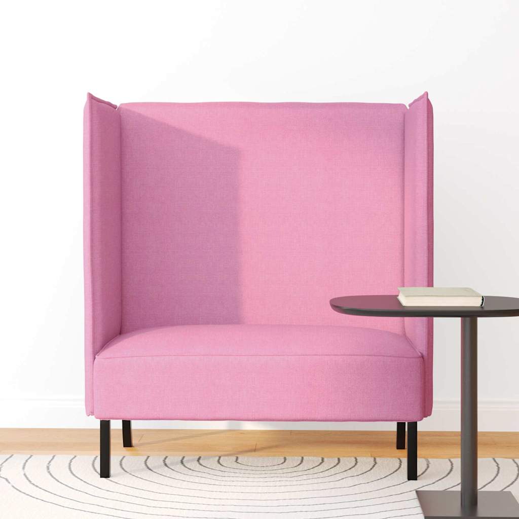 Hoher Rücken Sofa 101cm Rosa Stoff