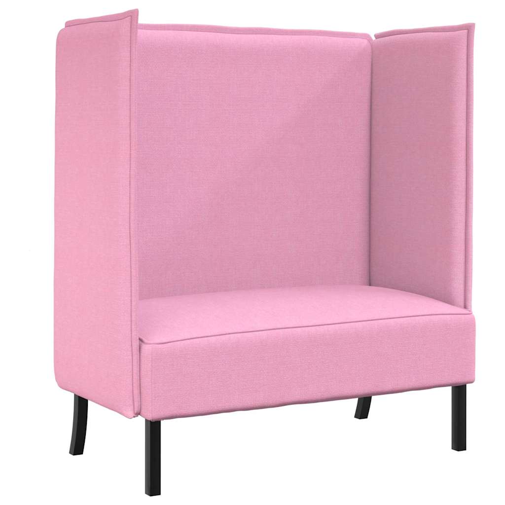 Hoher Rücken Sofa 101cm Rosa Stoff