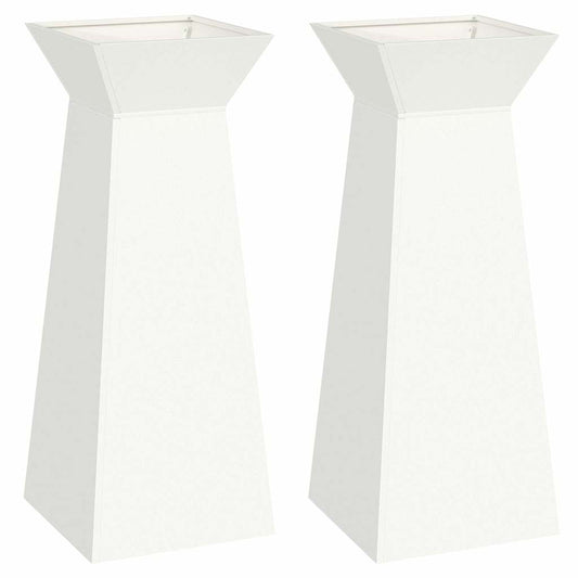 Säulen Pflanzer 2 pcs Weiß 40 x 40 x 100 cm