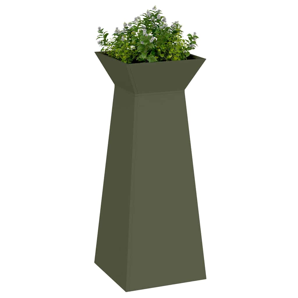 Säulen Pflanzer 2 pcs Oliv 40 x 40 x 100 cm