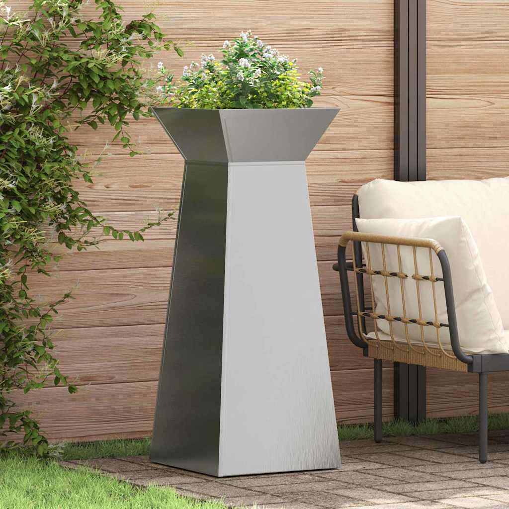 Säulen Pflanzer 2 pcs Silber 40 x 40 x 100 cm