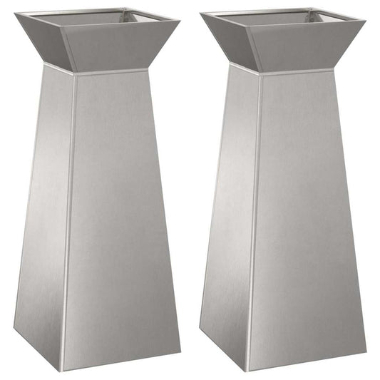 Säulen Pflanzer 2 pcs Silber 40 x 40 x 100 cm