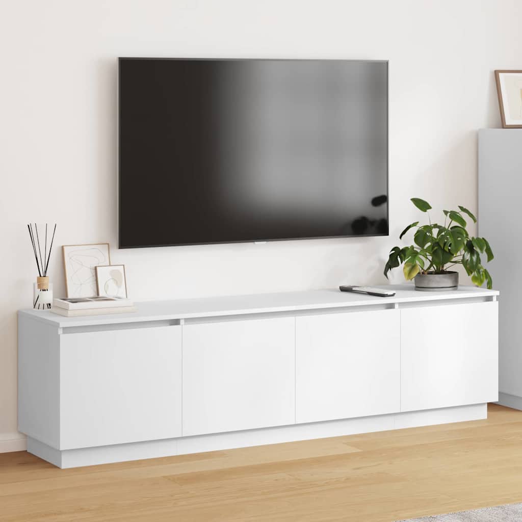 TV-Schränk mit LED Weiß 180 x 38 x 49 cm Holzwerkstoff