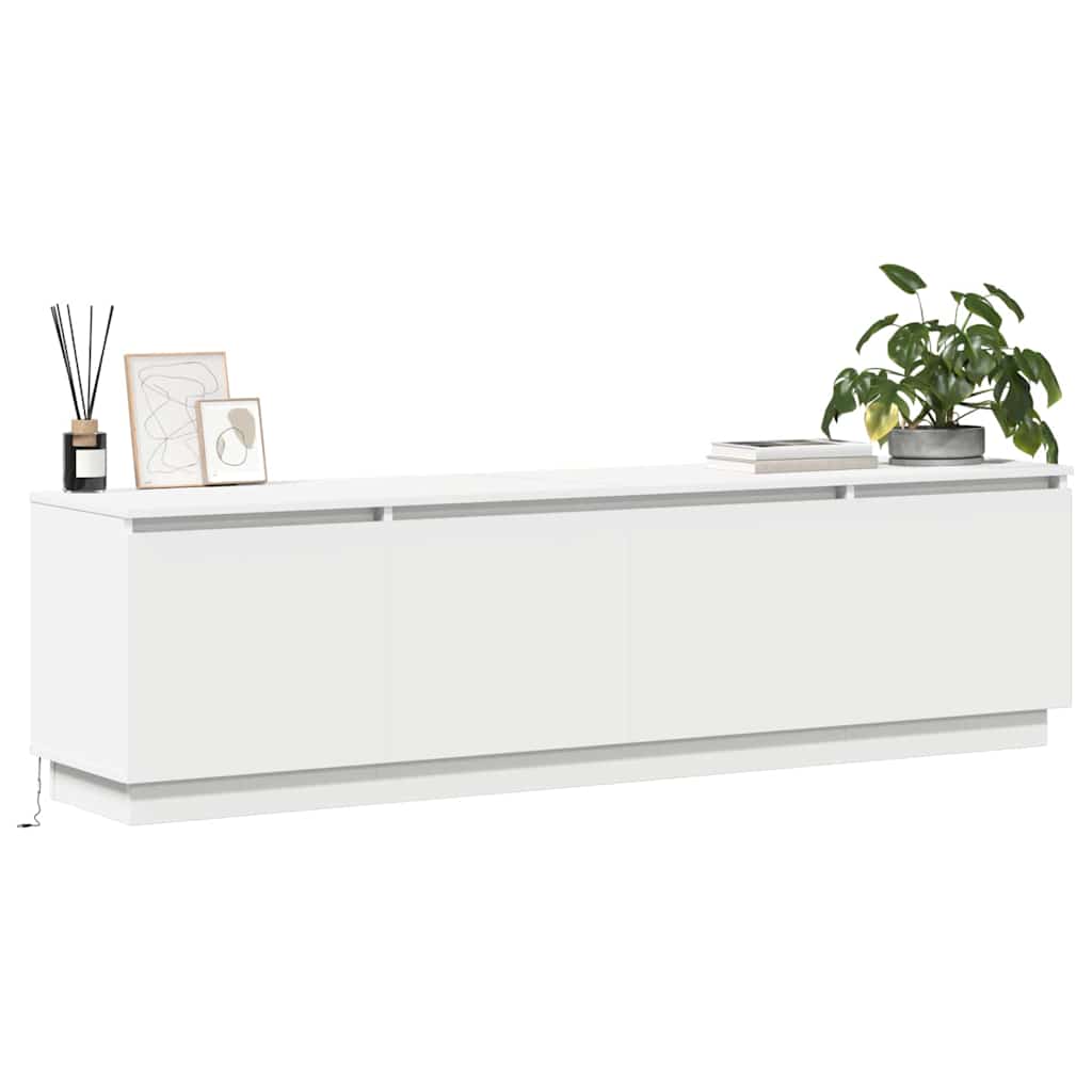 TV-Schränk mit LED Weiß 180 x 38 x 49 cm Holzwerkstoff