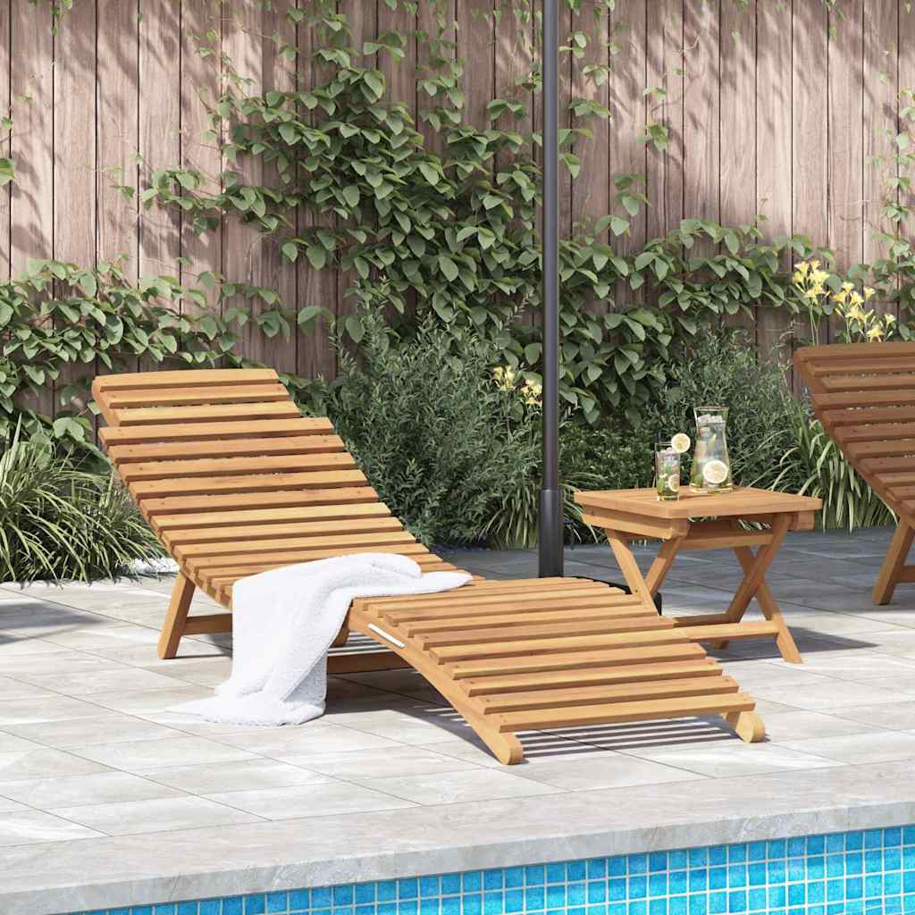 Sonnenliege 2 pcs Braun 198 x 55 x 58,5 cm Massivholz Teak