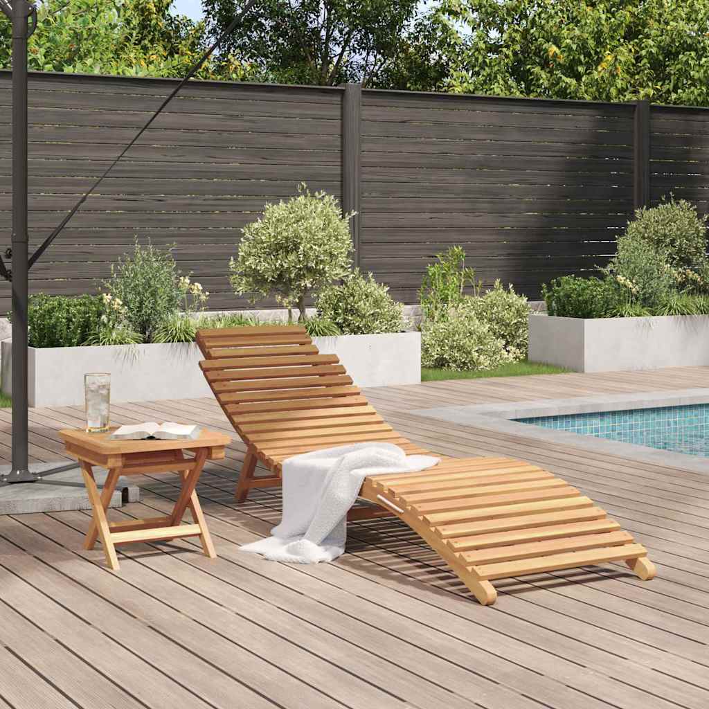 Sonnenliege 2 pcs Braun 198 x 55 x 58,5 cm Massivholz Teak