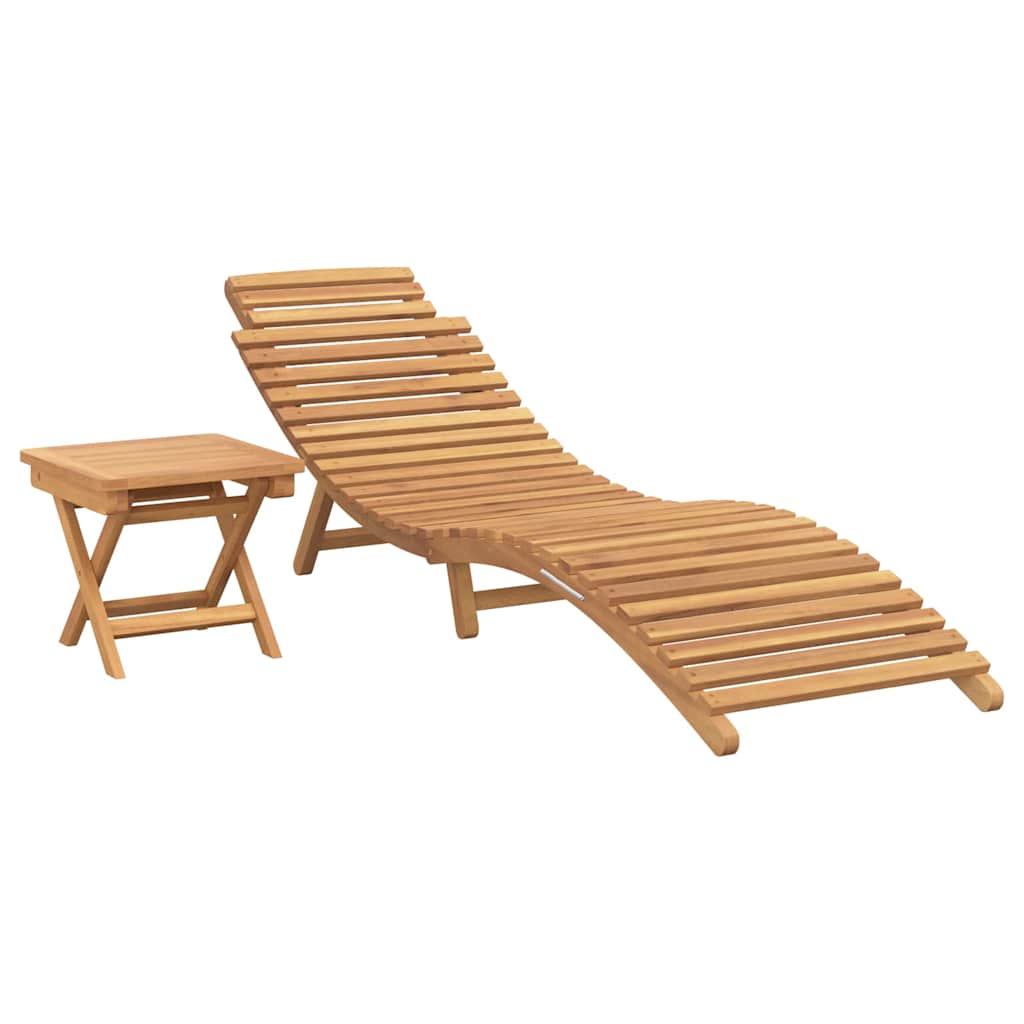 Sonnenliege 2 pcs Braun 198 x 55 x 58,5 cm Massivholz Teak