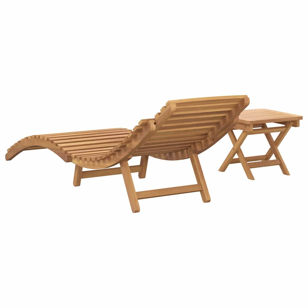 Sonnenliege 2 pcs Braun 198 x 55 x 58,5 cm Massivholz Teak
