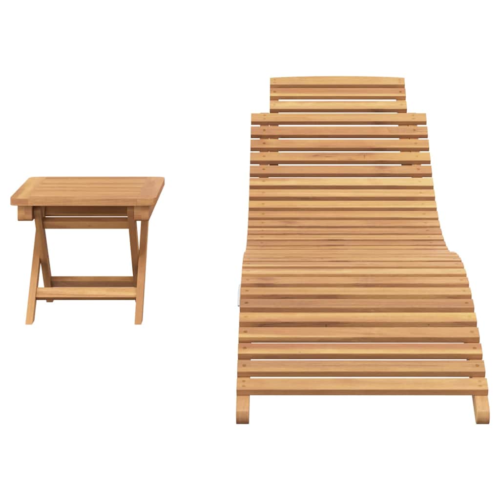 Sonnenliege 2 pcs Braun 198 x 55 x 58,5 cm Massivholz Teak