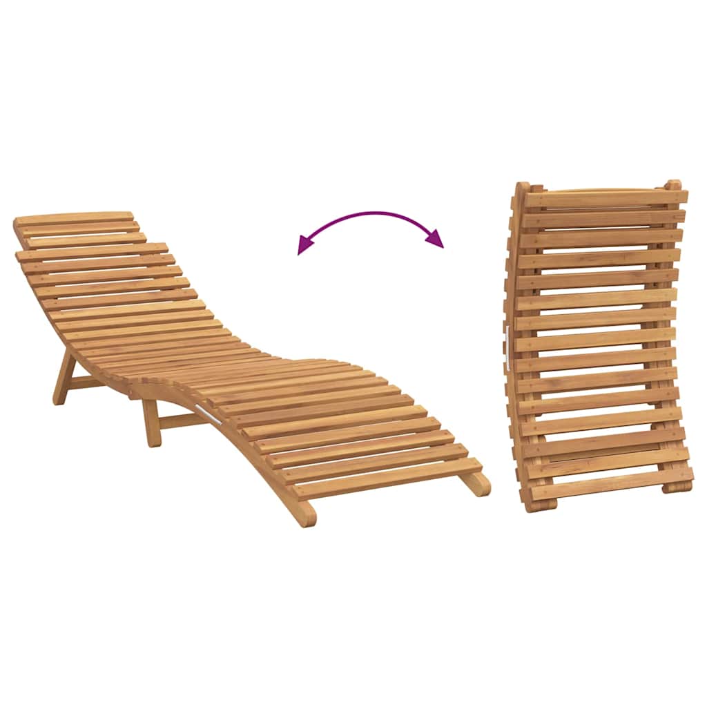 Sonnenliege 2 pcs Braun 198 x 55 x 58,5 cm Massivholz Teak