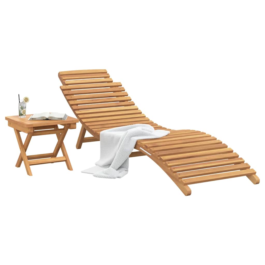 Sonnenliege 2 pcs Braun 198 x 55 x 58,5 cm Massivholz Teak